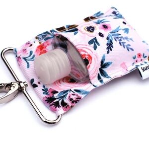 Pink Floral SaniClip Hand Sanitizer Holder